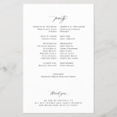 Budget black and white monogram wedding program flyer (Hinten)