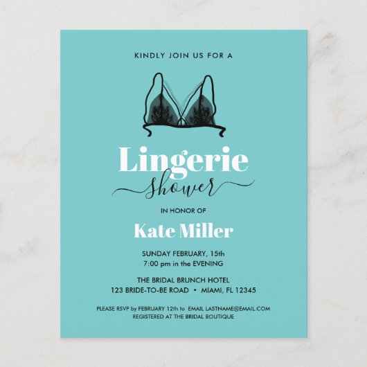 BUDGET Black Aqua Ooh La Lingerie Brautparty (Vorderseite)