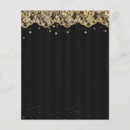 Budget Black Blue Rose Lace Sweet 16 Einladung (Rückseite)