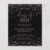 BUDGET Black Blush Pink Glitzer Graduation Party (Vorderseite)
