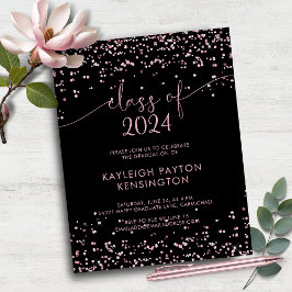 BUDGET Black Blush Pink Glitzer Graduation Party