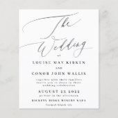 Budget Black Calligraphy Details on back Wedding Flyer (Vorne)