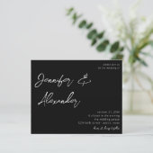 Budget Black Calligraphy Foto Wedding V2 (Stehend Vorderseite)