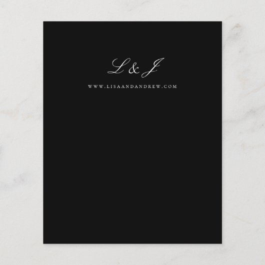 Budget Black Calligraphy Wedding Flyer (Hinten)