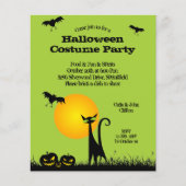 Budget Black Cat Halloween Einladungen (Vorderseite)