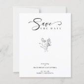 Budget Black Chic Trendy Wedding Wildflowers (Vorderseite)