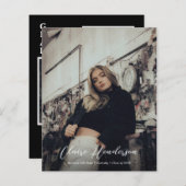 Budget Black Classy Foto Collage Abschluss (Vorne/Hinten)