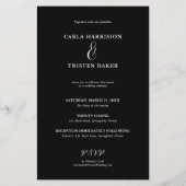 Budget Black Collage 4 Foto Hochzeit Einladung (Rückseite)