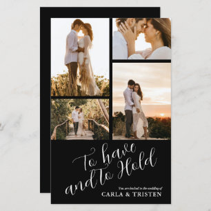 Budget Black Collage 4 Foto Hochzeit Einladung