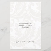 Budget Black Damask Weihnachtsbaum Weihnachtskarte (Rückseite)