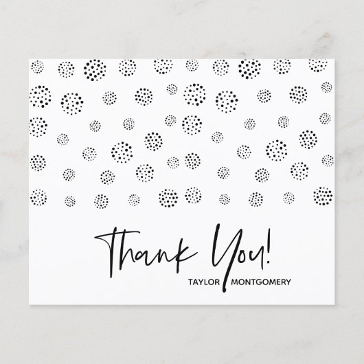 Budget Black Dotted Vielen Dank Karten (Vorderseite)