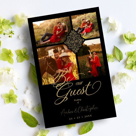 Budget Black Fake Golden Luxury Filigree 4 Fotos