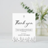 Budget Black Floral Memorial Danke Karte (Stehend Vorderseite)