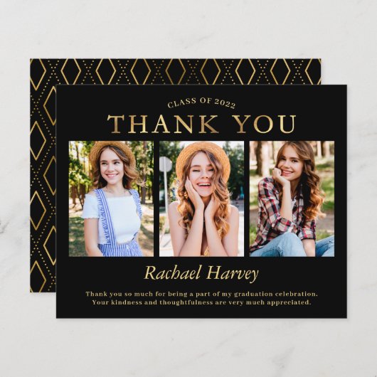 Budget Black Gold 3 Foto Abschluss Vielen Dank (Vorne/Hinten)