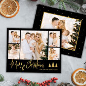 Budget Black Gold 5 Foto Collage Weihnachtskarte