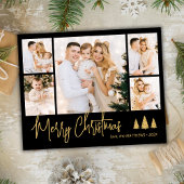 Budget Black Gold 5 Foto Collage Weihnachtskarte