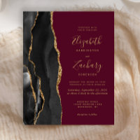 Budget Black Gold Achat Burgunder Hochzeitseinladu