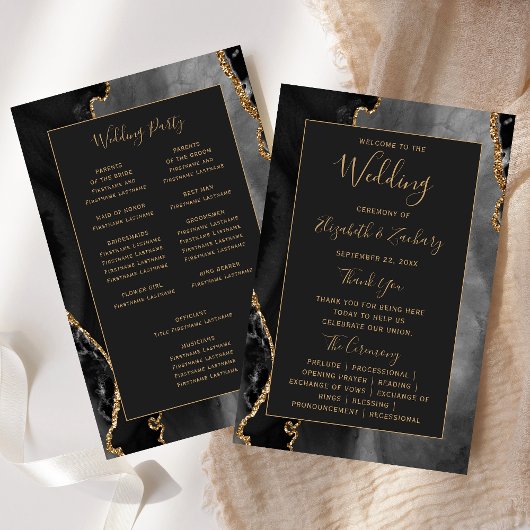 Budget Black Gold Achat Dunkle Hochzeitsprogramm