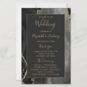 Budget Black Gold Achat Dunkle Hochzeitsprogramm (Vorderseite)