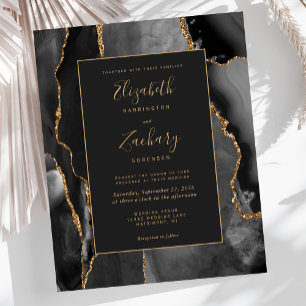 Budget Black Gold Achat Rahmen Hochzeitseinladung