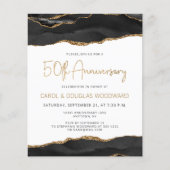 Budget Black Gold Agate 50th Anniversary Invite (Vorderseite)