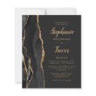 Budget Black Gold Agate Brush Script Hochzeit