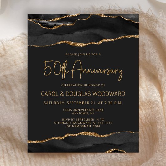 Budget Black Gold Agate Dark 50th Anniversary