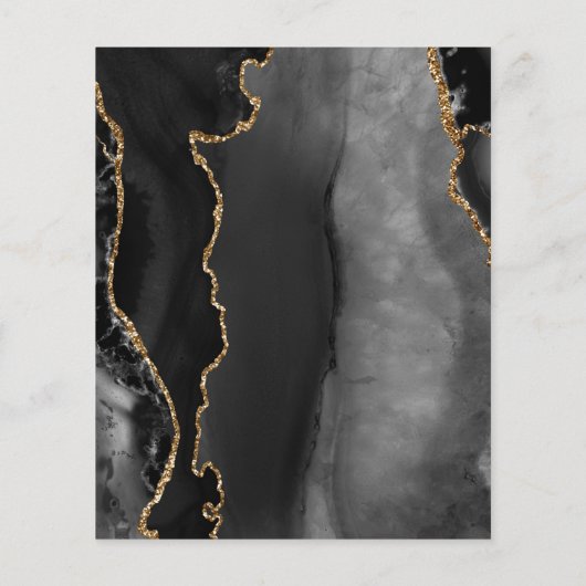 Budget Black Gold Agate Dark Modern Save the Date (Rückseite)