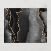 Budget Black Gold Agate Gray Marmor Save the Date (Rückseite)