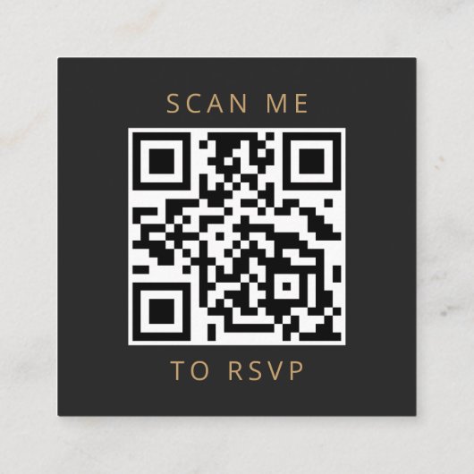 Budget Black Gold Agate Hochzeit QR Code UAWG Begleitkarte (Rückseite)