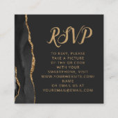 Budget Black Gold Agate Hochzeit QR Code UAWG Begleitkarte (Vorderseite)