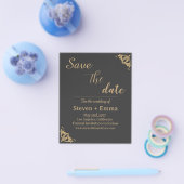 Budget Black Gold Agate Hochzeit Sichern Sie das D Flyer (Einzeln)