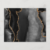 Budget Black Gold Agate Marmor Einladung Hochzeit (Rückseite)