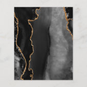 Budget Black Gold Agate Marmor Save the Date (Rückseite)