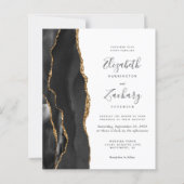 Budget Black Gold Agate Moderne Hochzeitseinladung (Vorderseite)