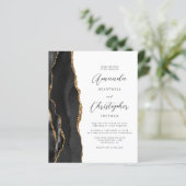 Budget Black Gold Agate QR Code Hochzeit (Stehend Vorderseite)