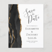Budget Black Gold Agate Save the Date (Vorderseite)