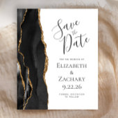 Budget Black Gold Agate Save the Date