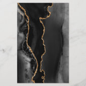Budget Black Gold Agate Wedding Einladung (Rückseite)
