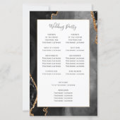 Budget Black Gold Agate Wedding Program (Rückseite)