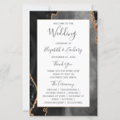 Budget Black Gold Agate Wedding Program (Vorderseite)