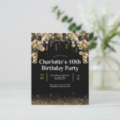 Budget Black Gold Ballon Glitzer jedes Alter Gebur (Stehend Vorderseite)