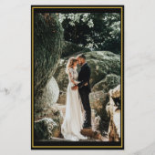 Budget Black Gold Calligraphy Foto Einladung (Rückseite)