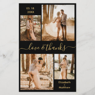 Budget Black Gold Collage Wedding Vielen Dank Flye Flyer