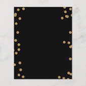 Budget Black Gold Confetti Hochzeit Einladung (Rückseite)