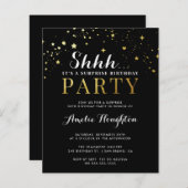 Budget Black & Gold Confetti Shhh Überraschungs-Pa (Vorne/Hinten)