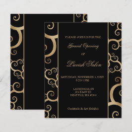 Budget Black Gold Corporate Party Einladung