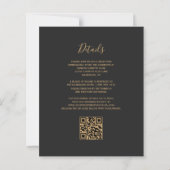 Budget Black Gold Dunkel QR Code Hochzeitsempfehlu (Rückseite)