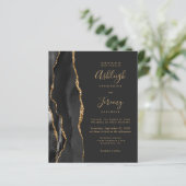 Budget Black Gold Dunkel QR Code Hochzeitsempfehlu (Stehend Vorderseite)