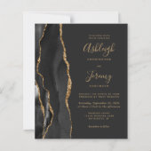 Budget Black Gold Dunkel QR Code Hochzeitsempfehlu (Vorderseite)